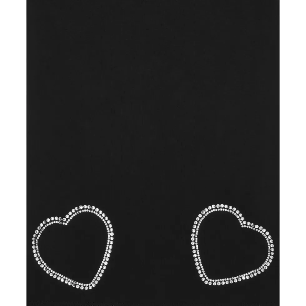 Padded Shoulder T-Shirt Short Dress Heart