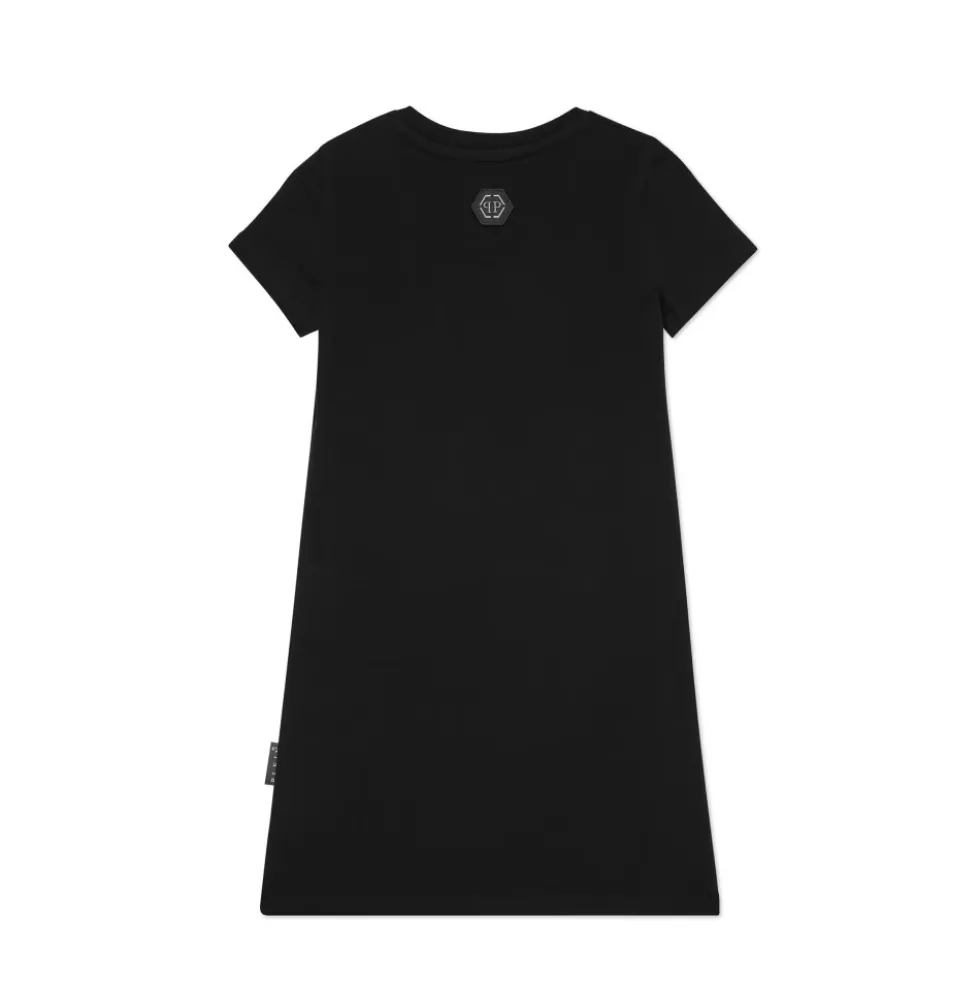 Padded Shoulder T-Shirt Short Dress Heart