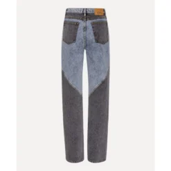 Patchwork Straight-Leg Jeans