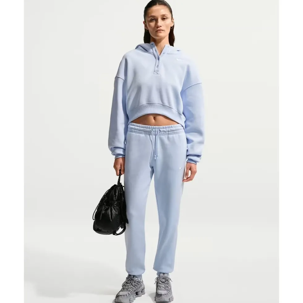Phoenix Fleece Oversized Cropped Henley Hættetrøje