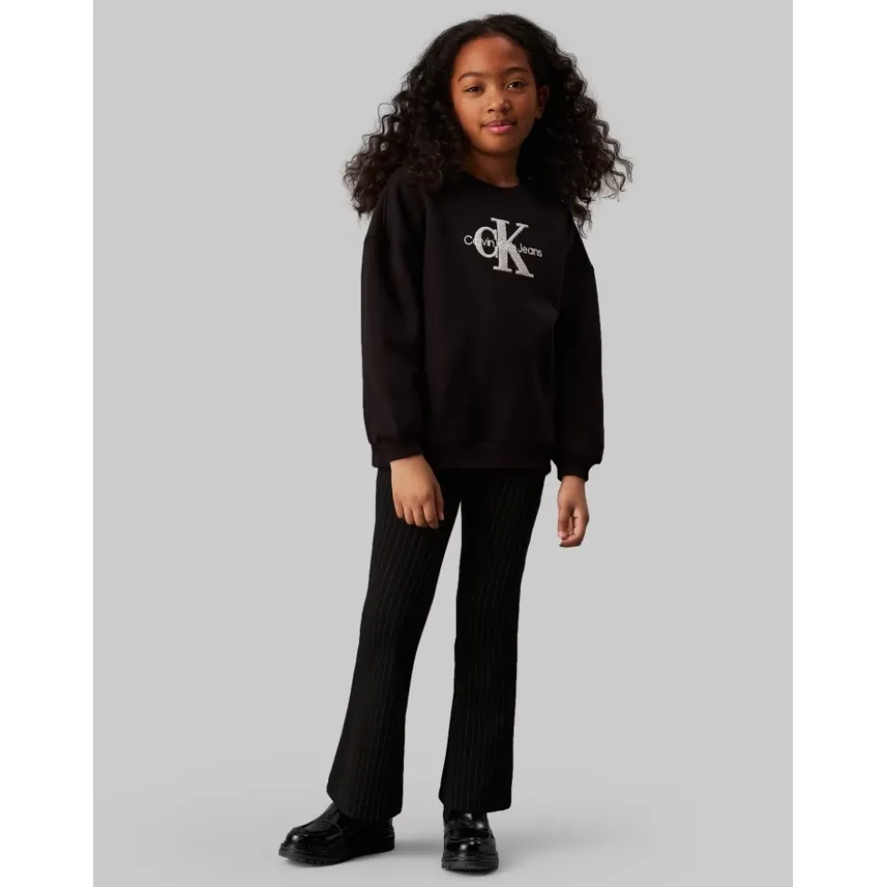 Pinstripe Flare Bukser i Sort