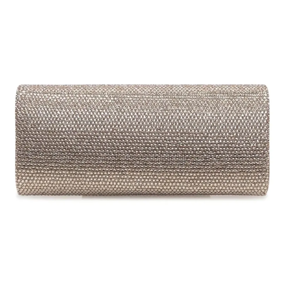 Pochette rigida rivestita di micro strass