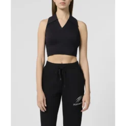 Polo Neck Cropped Top