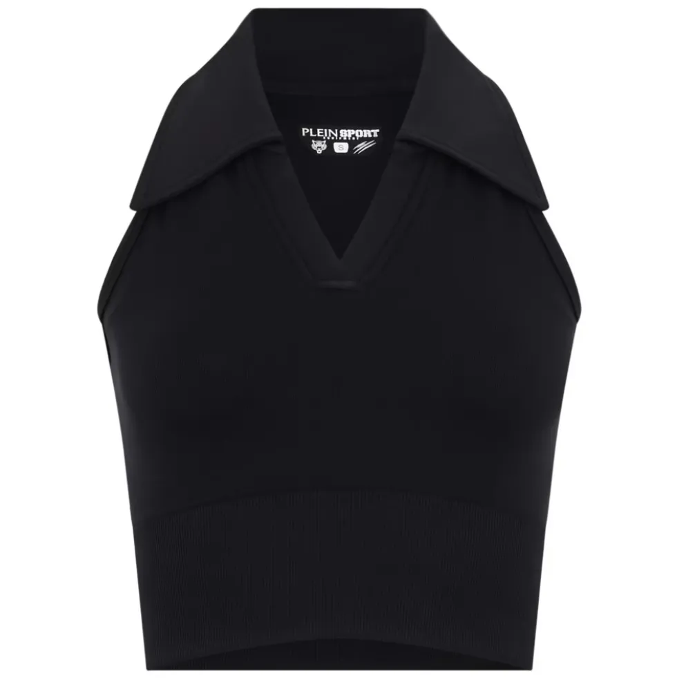 Polo Neck Cropped Top