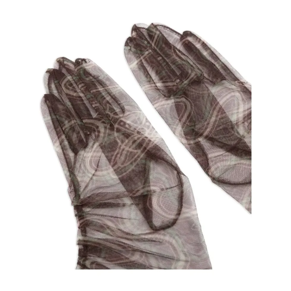 Printed Tulle Gloves