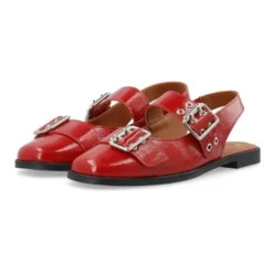 Rød Patent Mary Jane Slingback Ballerinaer