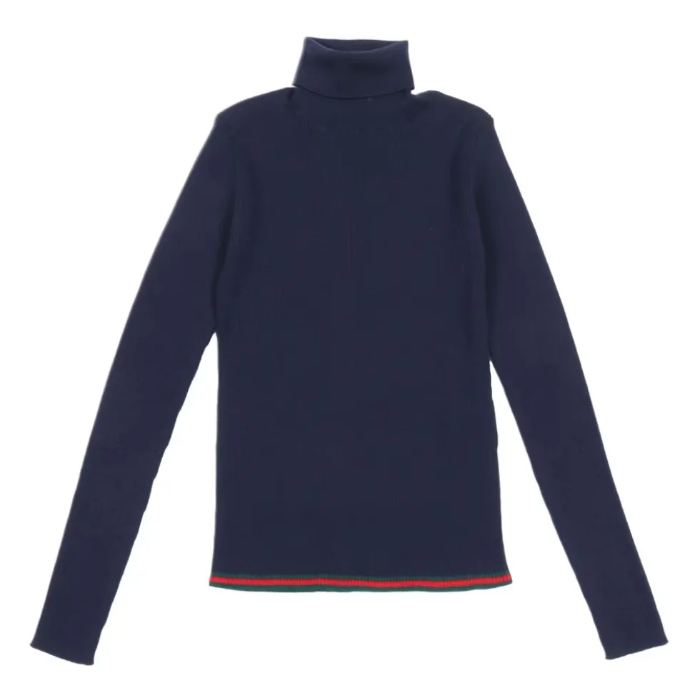 Ribstrikket uld turtleneck