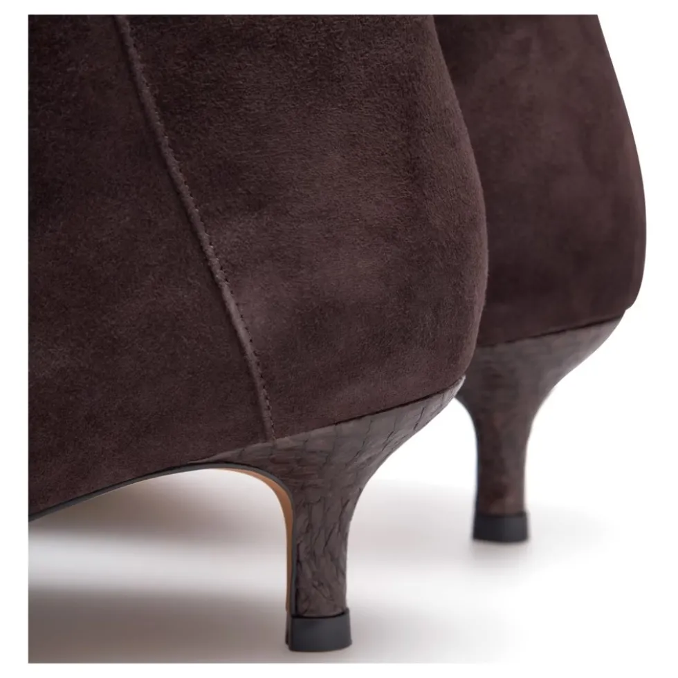 Saga Zip Suede Ankelstøvle