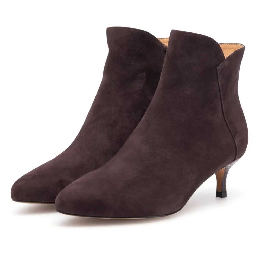 Saga Zip Suede Ankelstøvle