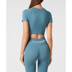 Seamless Cropped T-shirt V-Neck SS Logo