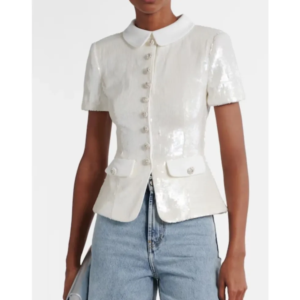 Sequin Tailored Top