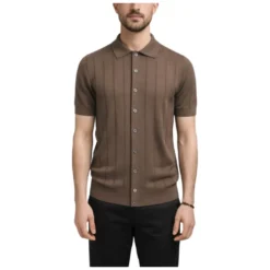 Short-Sleeve Rib Knit Shirt