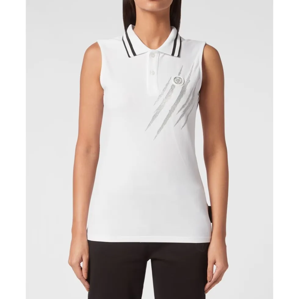 Sleeveless Polo Shirt Scratch
