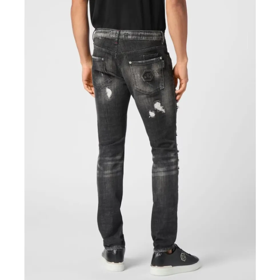 Slim Fit Brugt Effekt Jeans