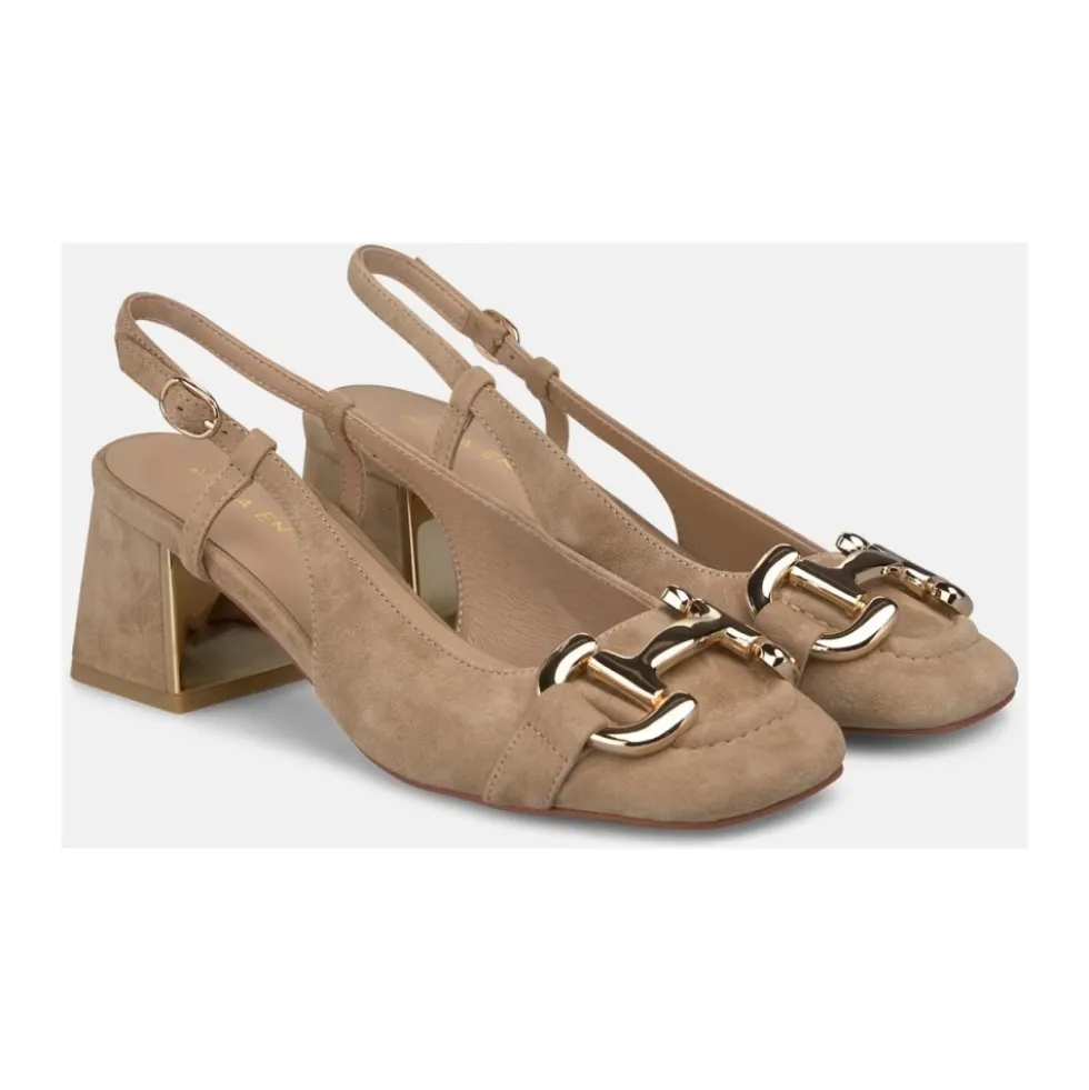 Slingback sko med spænde