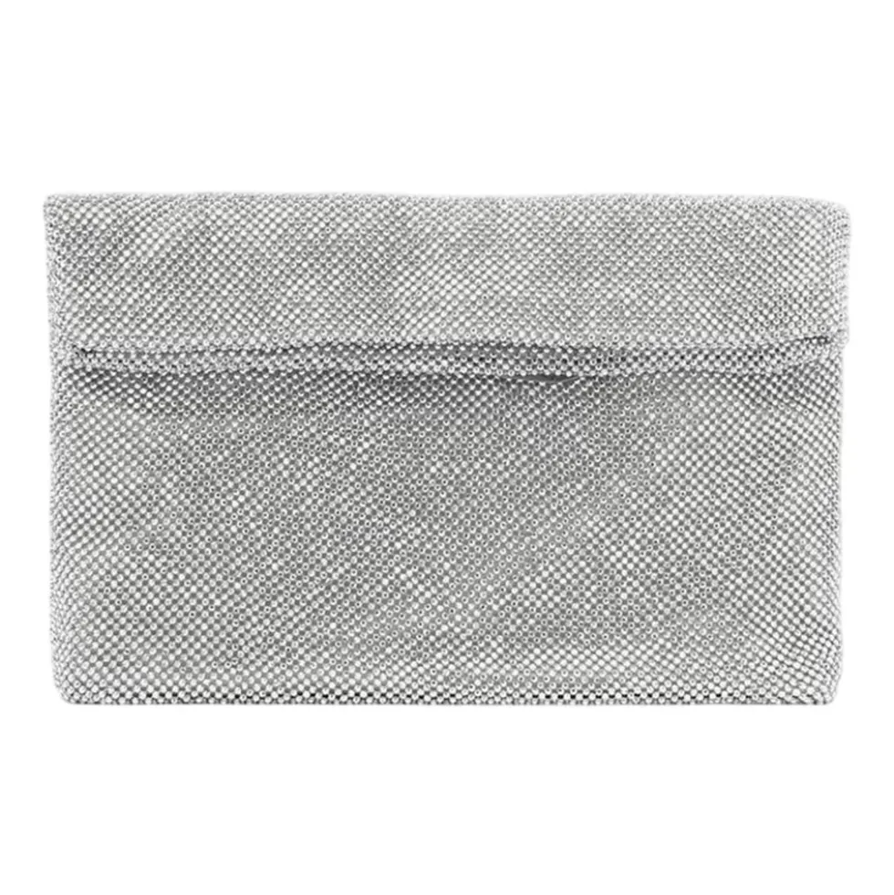 Sølv Clutch med Rhinestones