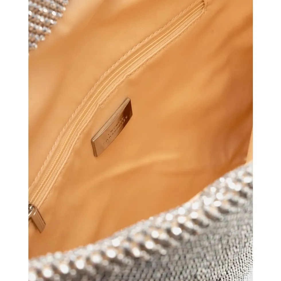 Sølv Clutch med Rhinestones