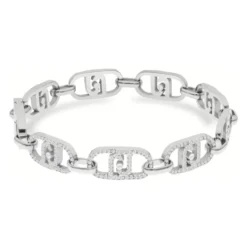 Sølv logo og zirkon armbånd