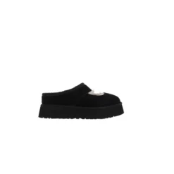 Sorte flade slip-on sko med cut-out detalje