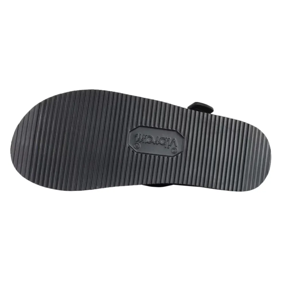 Sorte nylon sandaler med velcrolukning