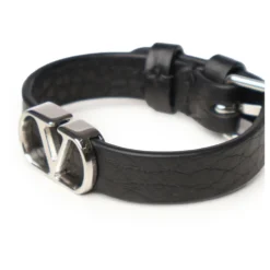 Sort Læderarmbånd Bijoux