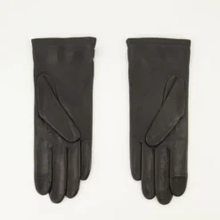 Sort læderhjertehandsker