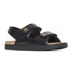 Sort lædersandal