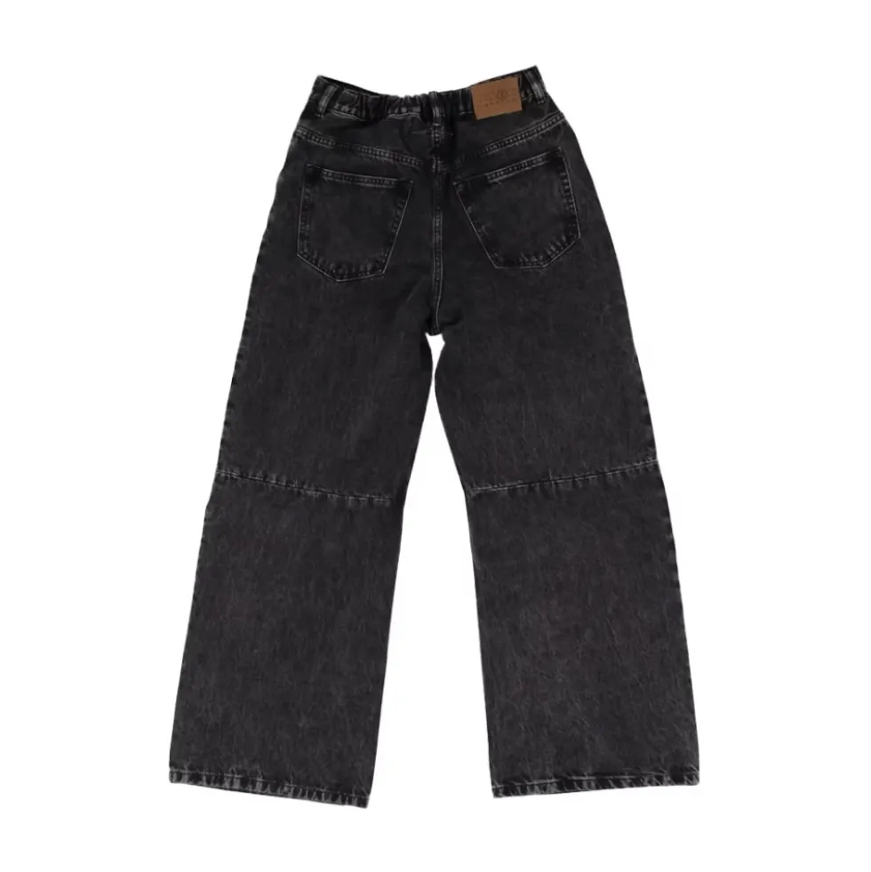 Sort Logo Jeans Lynlåslukning