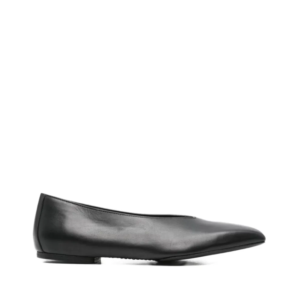 Sort Slip-On Firkantet Tå Sko