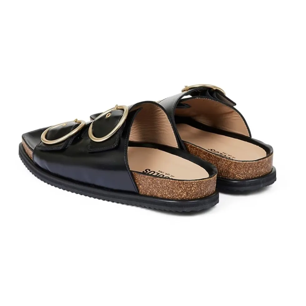 Sort Slip-On Sandal med Blød og Fleksibel Gummisål