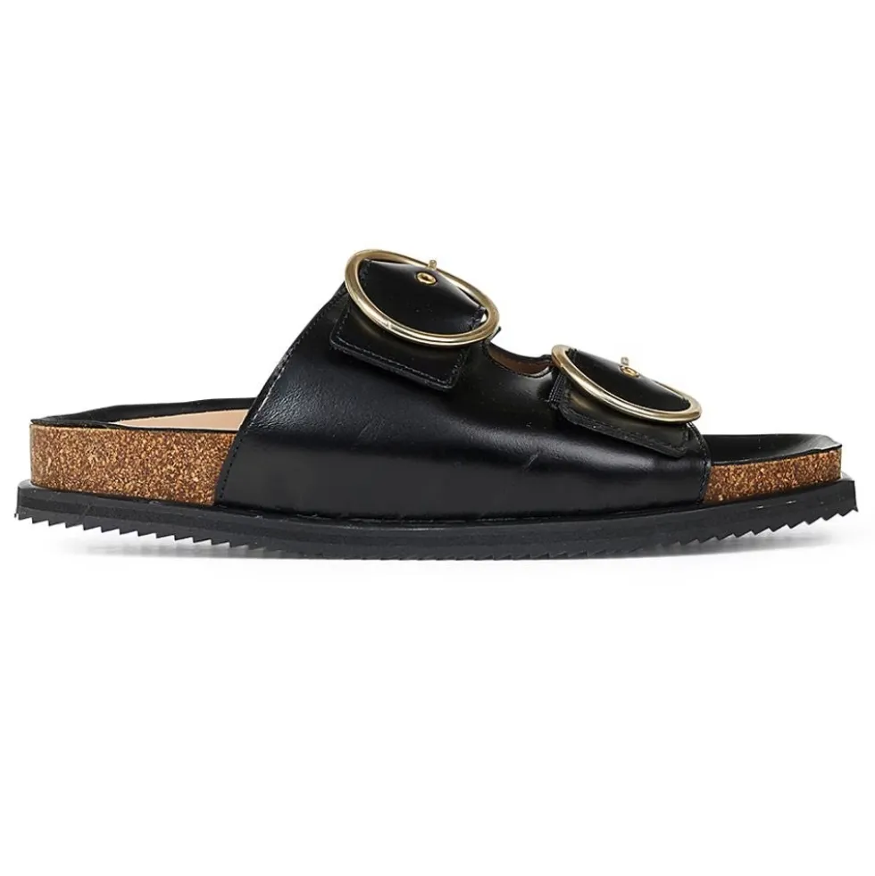 Sort Slip-On Sandal med Blød og Fleksibel Gummisål