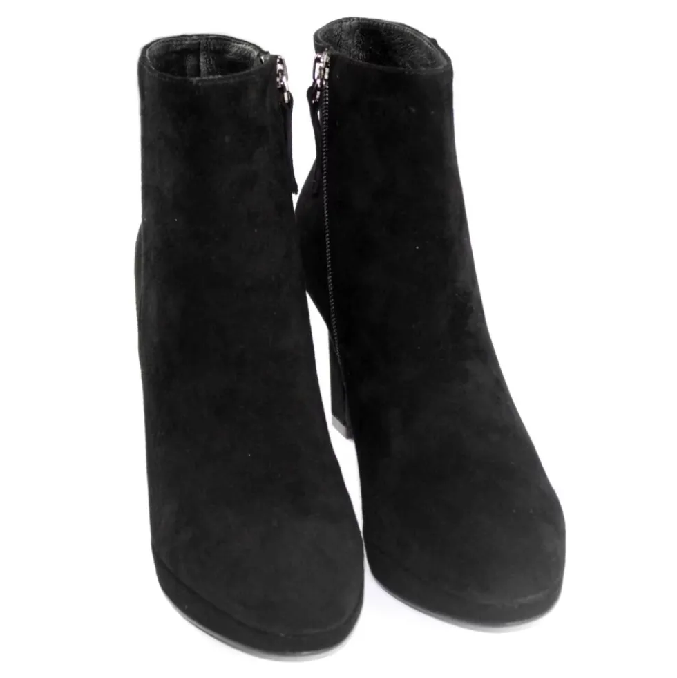Sort Suede Ankelstøvle