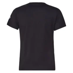 Sort T-shirt i bomuld med perlebesat logo