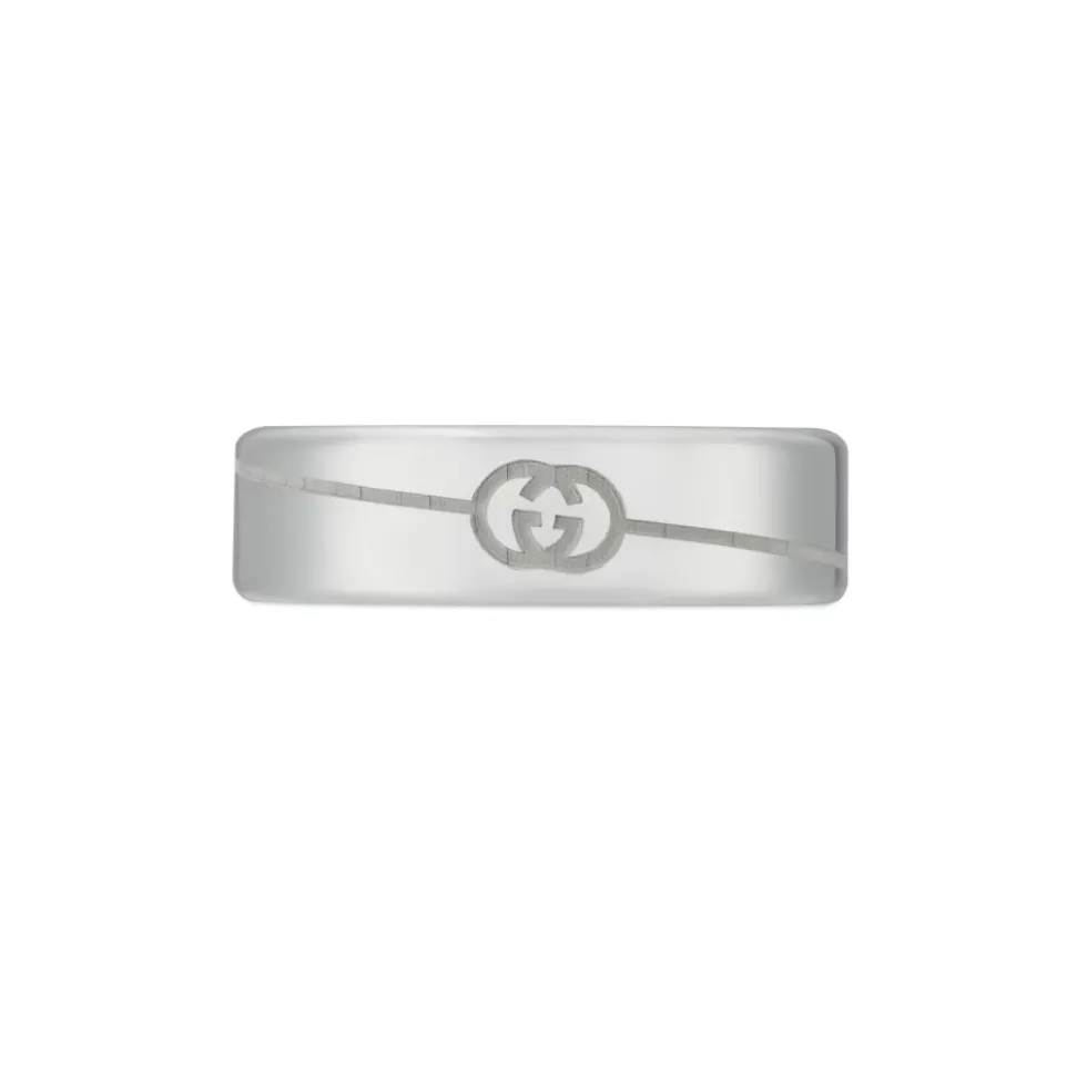 Sterlingsølvring med Interlocking G-logo