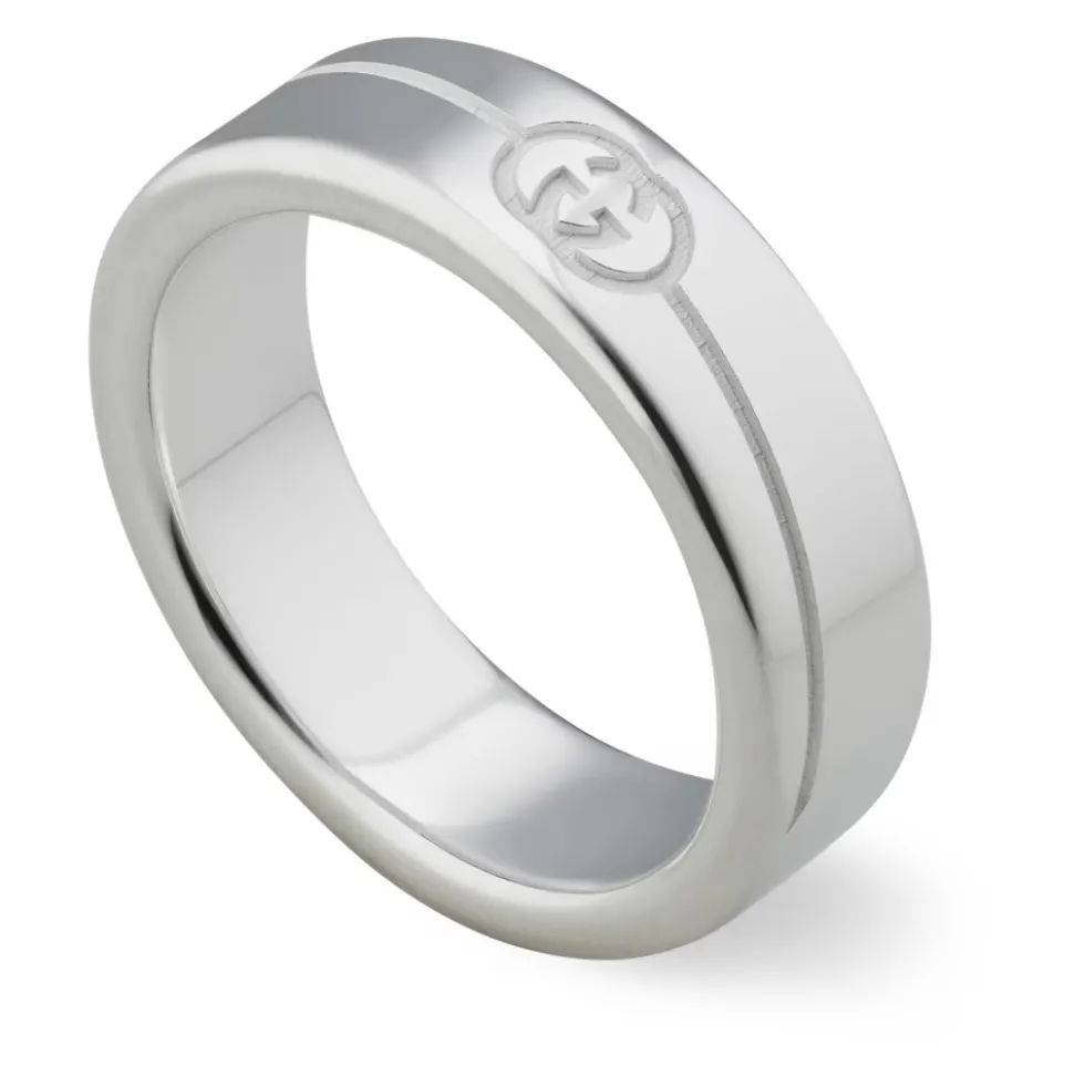 Sterlingsølvring med Interlocking G-logo