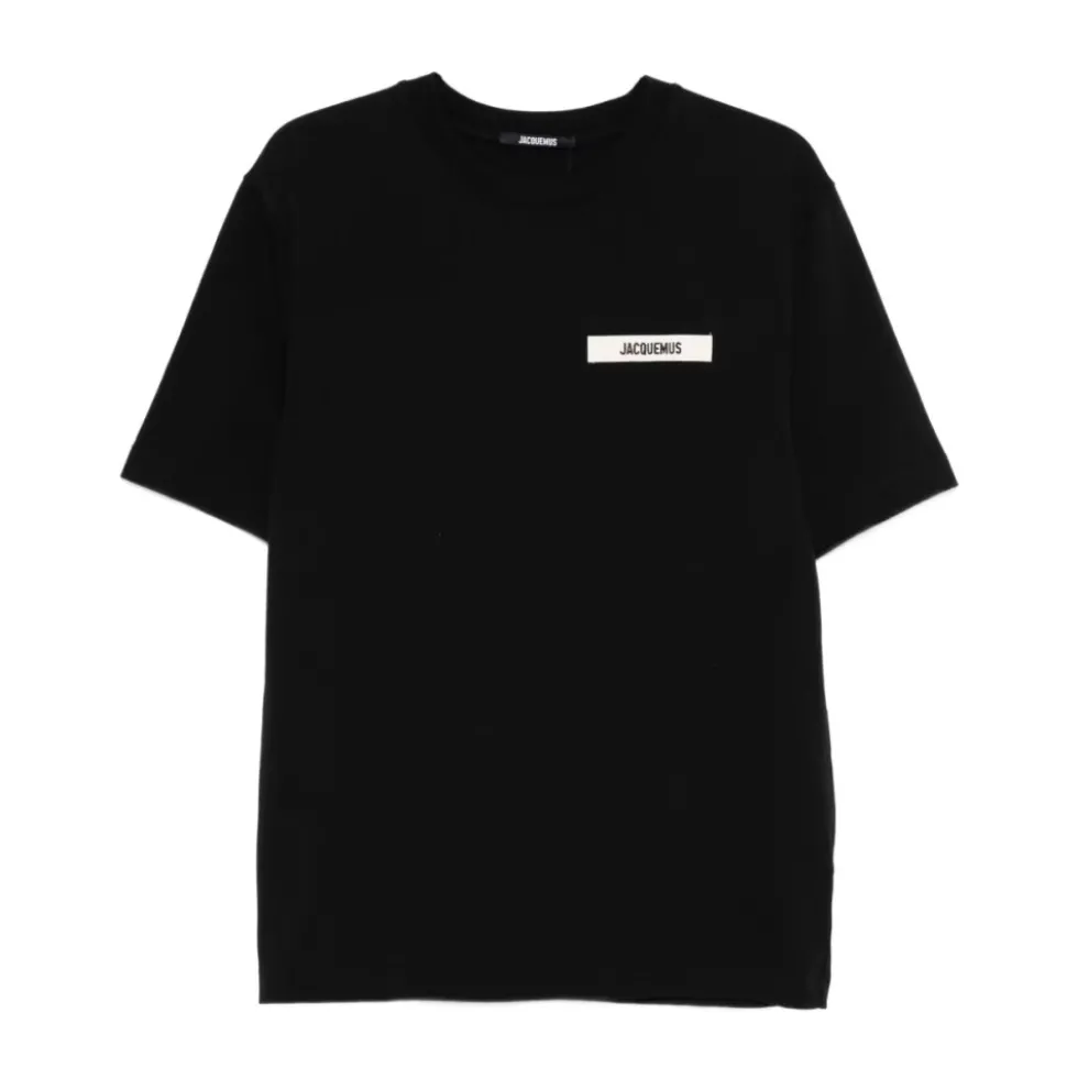 Stilfuld Bomulds T-shirt i Sort