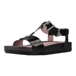 Stilfulde flade sandaler med spejldetalje