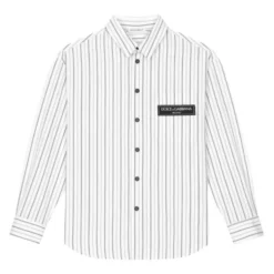 Stribet poplin skjorte