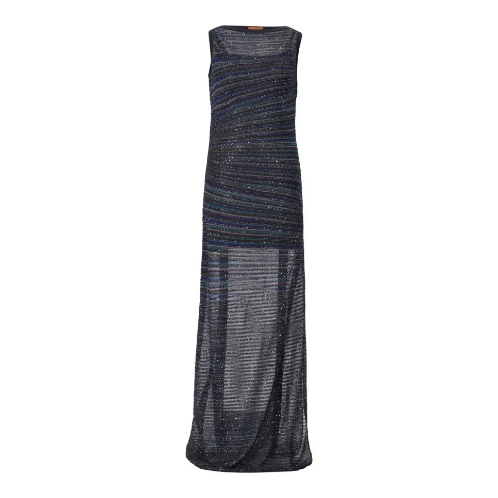 Striped Sequin Maxi Dress