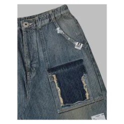 Stripe Patchwork Jeans