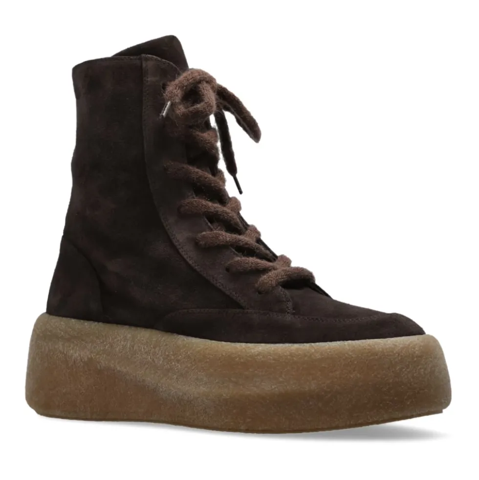 Suede platform sko