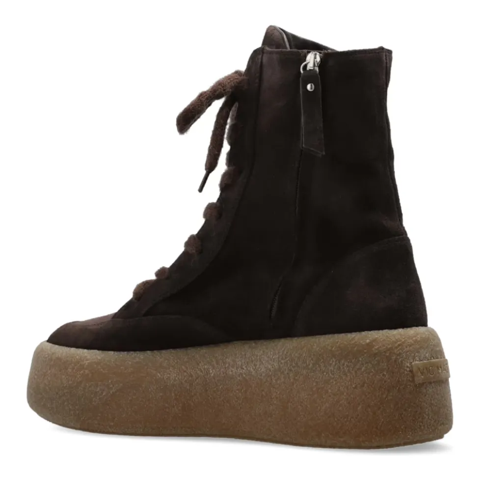 Suede platform sko