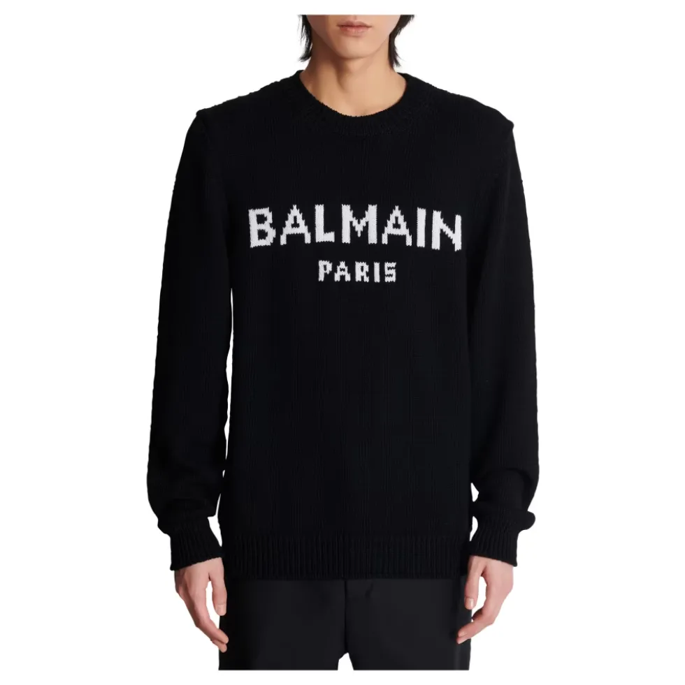Sweatshirt med rund hals og logo