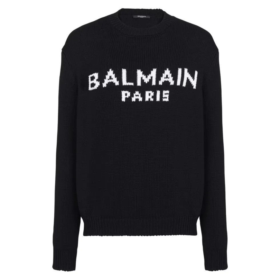 Sweatshirt med rund hals og logo