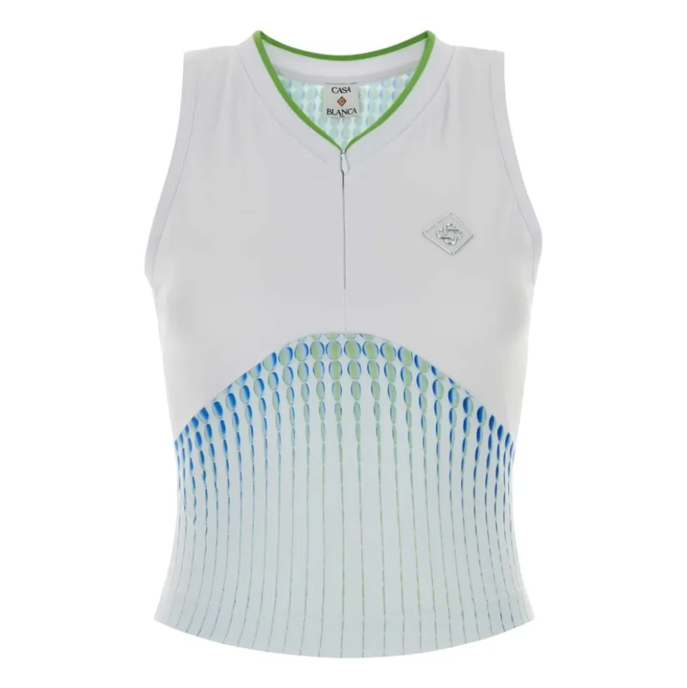 Tennis Printet Racer Top