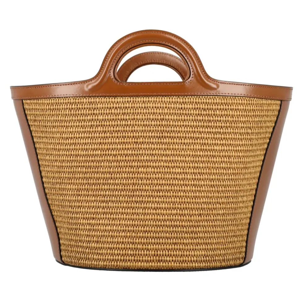 Tropicalia Lille Taske Læder Raffia