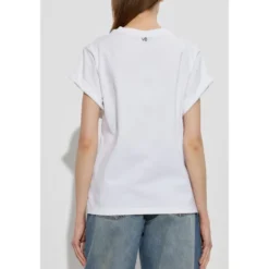 T-shirt med opsmøgede ærmer