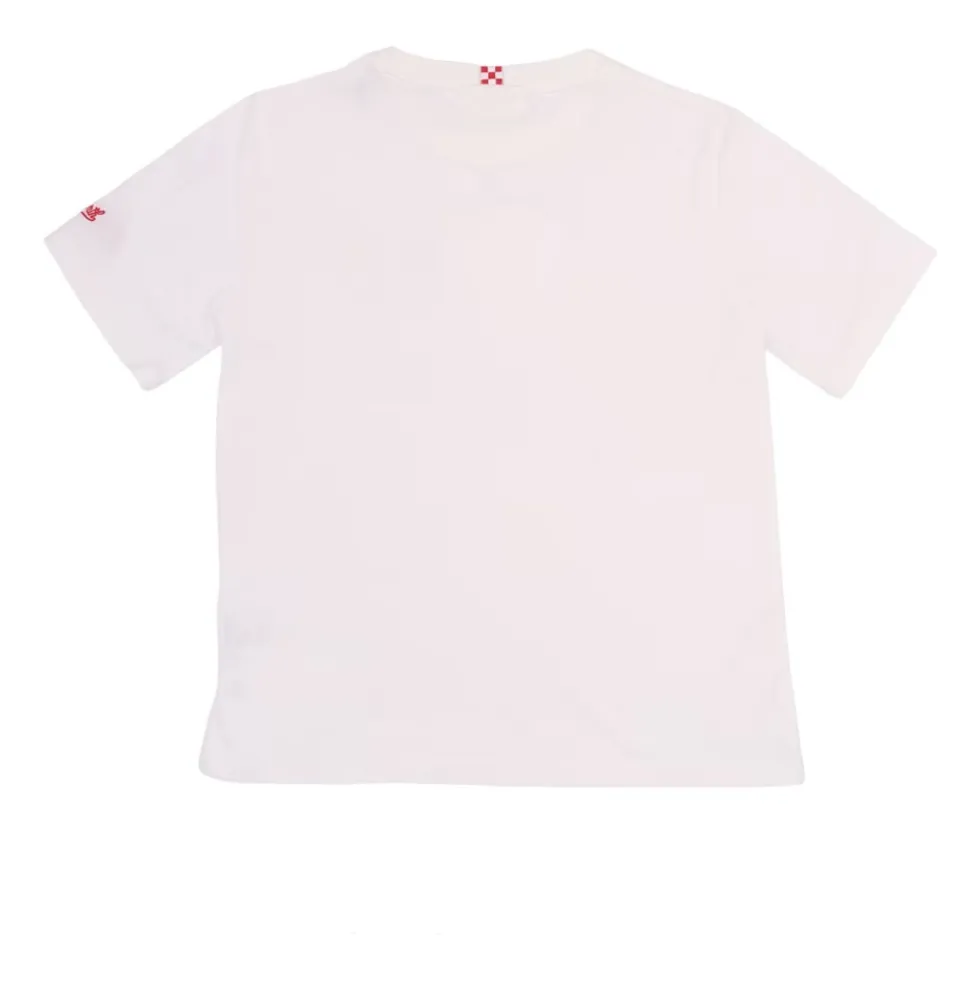 T-shirt med print og broderi foran