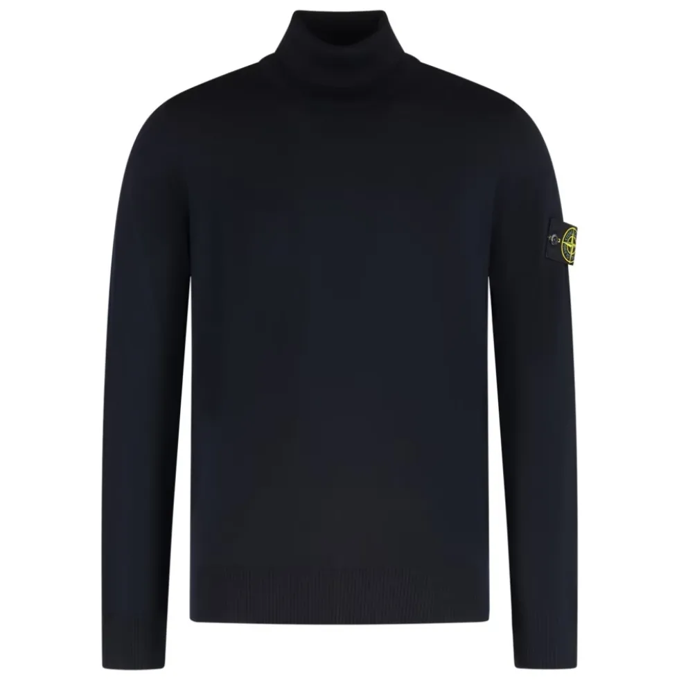 Turtleneck sweater med ribkant