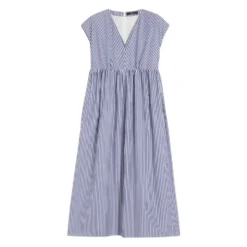 Vestido evasé de popelina de algodón